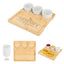 Serving Tray with Ceramic Bowls, Bamboo - Natural - Laser Engraving