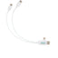 Short Recycled 5-in-1 Charging Cable, 9.8 Inch - White - Front