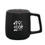 Sienna Matte Ceramic Mug with Gray Interior, 14 oz - Black - Front