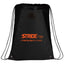 Sporty Air Mesh Drawstring Bag with Lash Tab Full Color - Black - Front