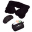 Travel Comfort Kit with Neck Pillow in Recycled Pouch - Black - Front