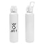 Travis Recycled Aluminum Bottle with Carabiner, 27 oz - White - Silk Screen