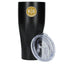 Victor Ribbed Recycled Steel Tumbler, 20 oz Full Color - Black - Front