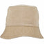 Vintage Washed Bucket Hat in Recycled Cotton Embroidery - Desert Khaki - Front