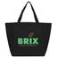 YaYa Flared Shopper Tote in Non-Woven Polypropylene Full Color - Black - Front