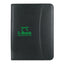 Zippered Portfolio with Calculator, Leather Look - Black - Silk Screen