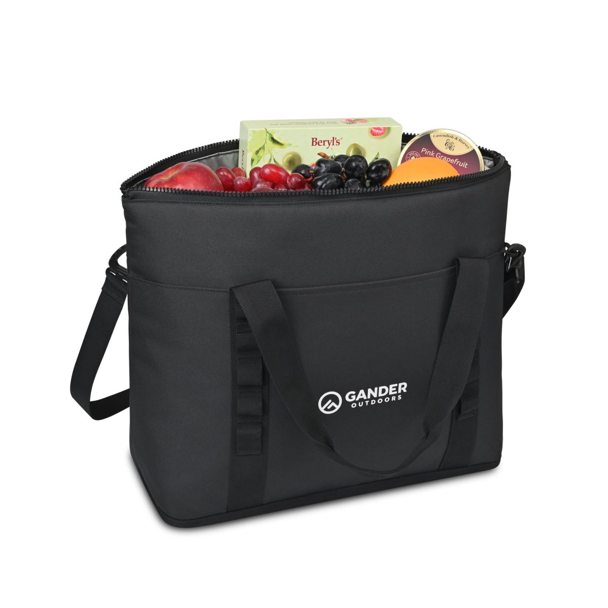 Acadia Recycled Tote Cooler for 36 Cans Transfer - Black - View 2