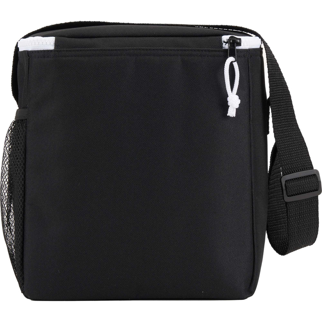 Accent Recycled Lunch Cooler for 12 Cans Embroidery - Black - Back