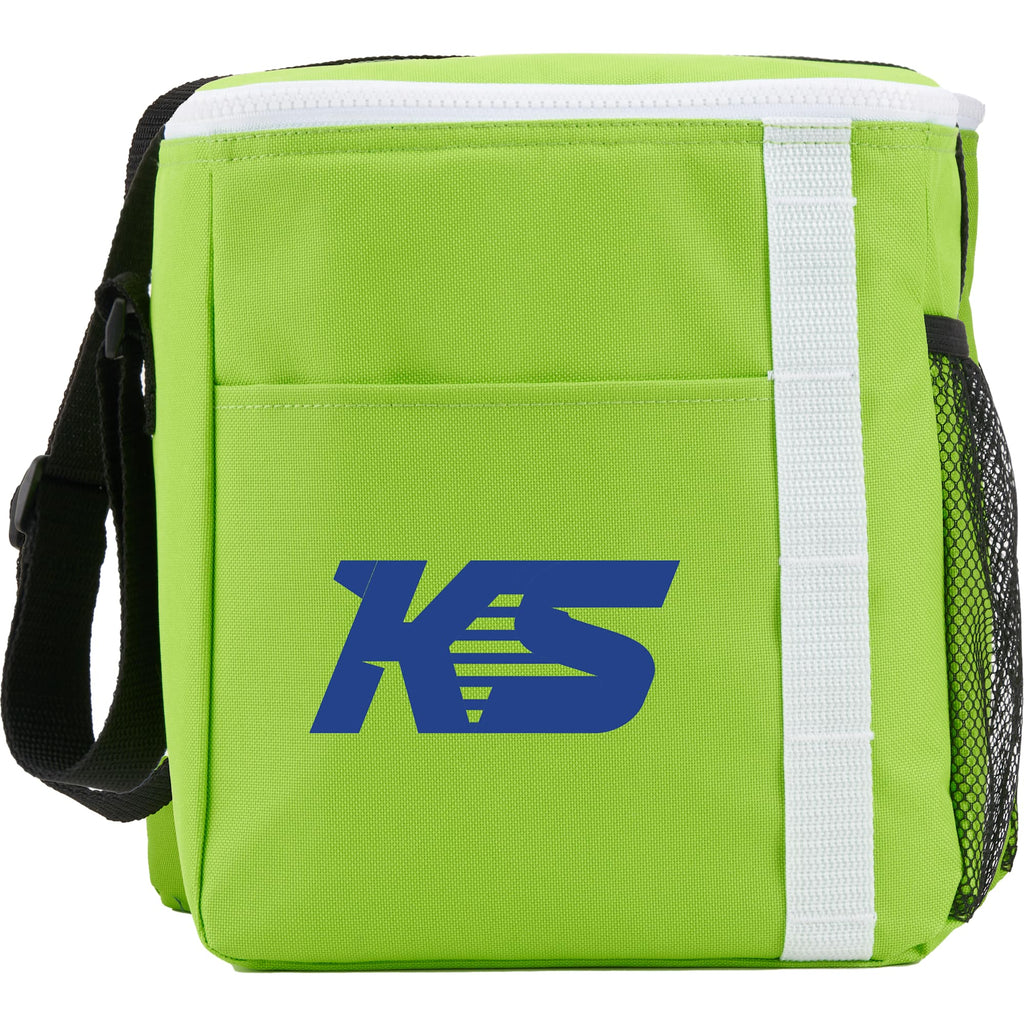 Accent Recycled Lunch Cooler for 12 Cans Embroidery - Lime - Front