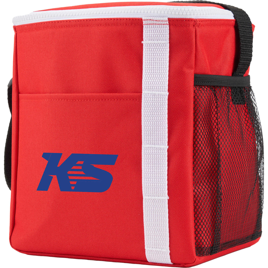 Accent Recycled Lunch Cooler for 12 Cans Embroidery - Red - Left Angle