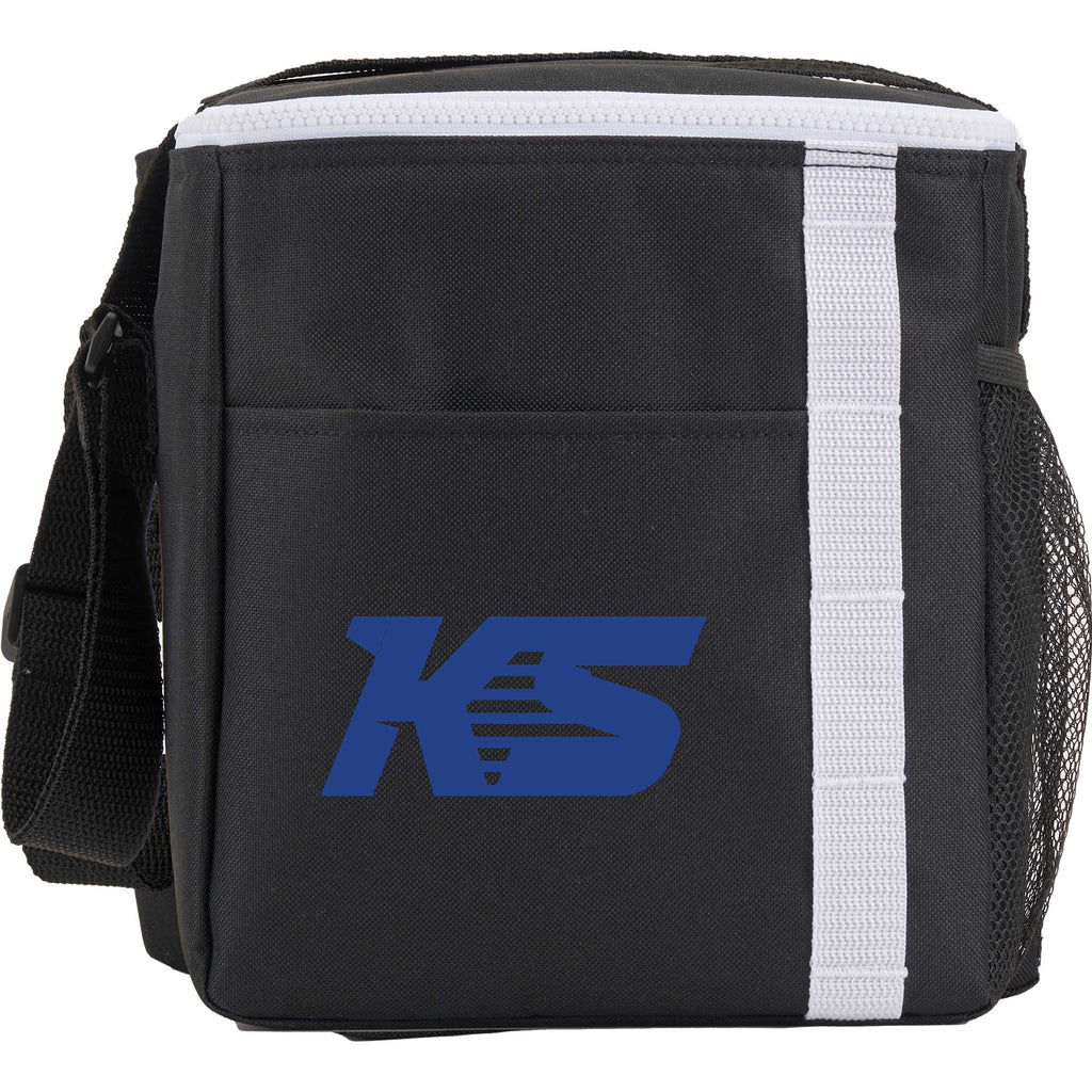Accent Recycled Lunch Cooler for 12 Cans Full Color - Black - Front