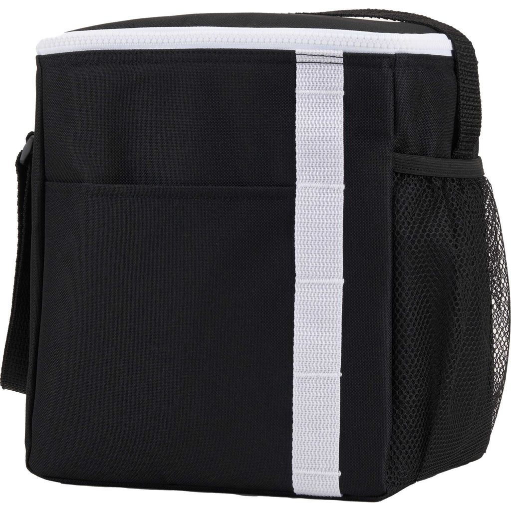 Accent Recycled Lunch Cooler for 12 Cans Full Color - Black - Left Angle 2