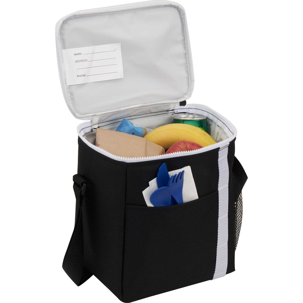Accent Recycled Lunch Cooler for 12 Cans Full Color - Black - Right Angle Propped
