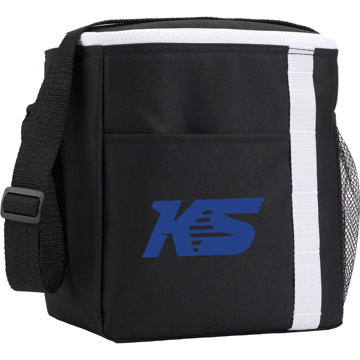 Accent Recycled Lunch Cooler for 12 Cans Full Color - Black - Right Angle