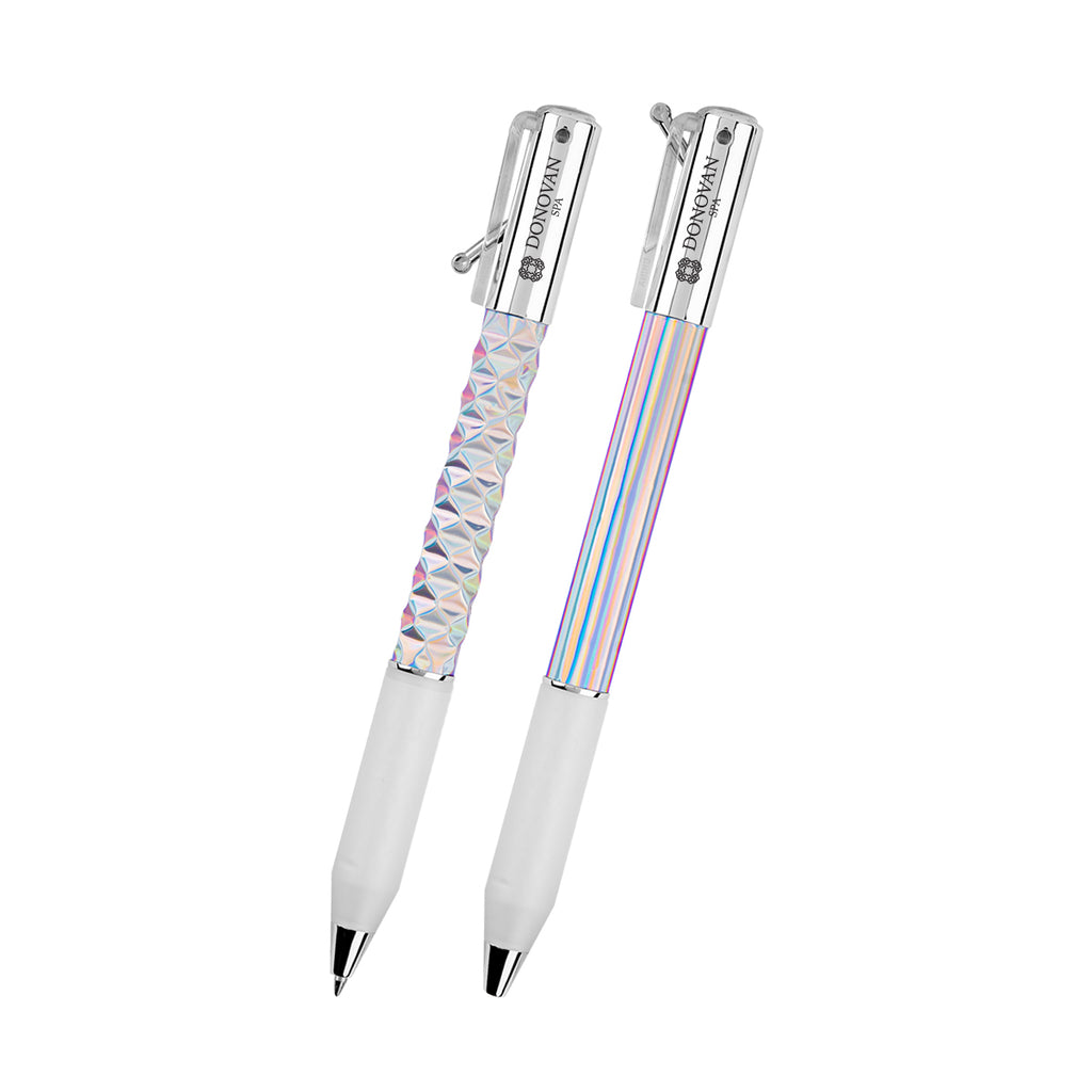 Accordion Pen in Recycled ABS - Silver - Pad Print