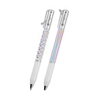 Accordion Pen in Recycled ABS - Silver - Pad Print