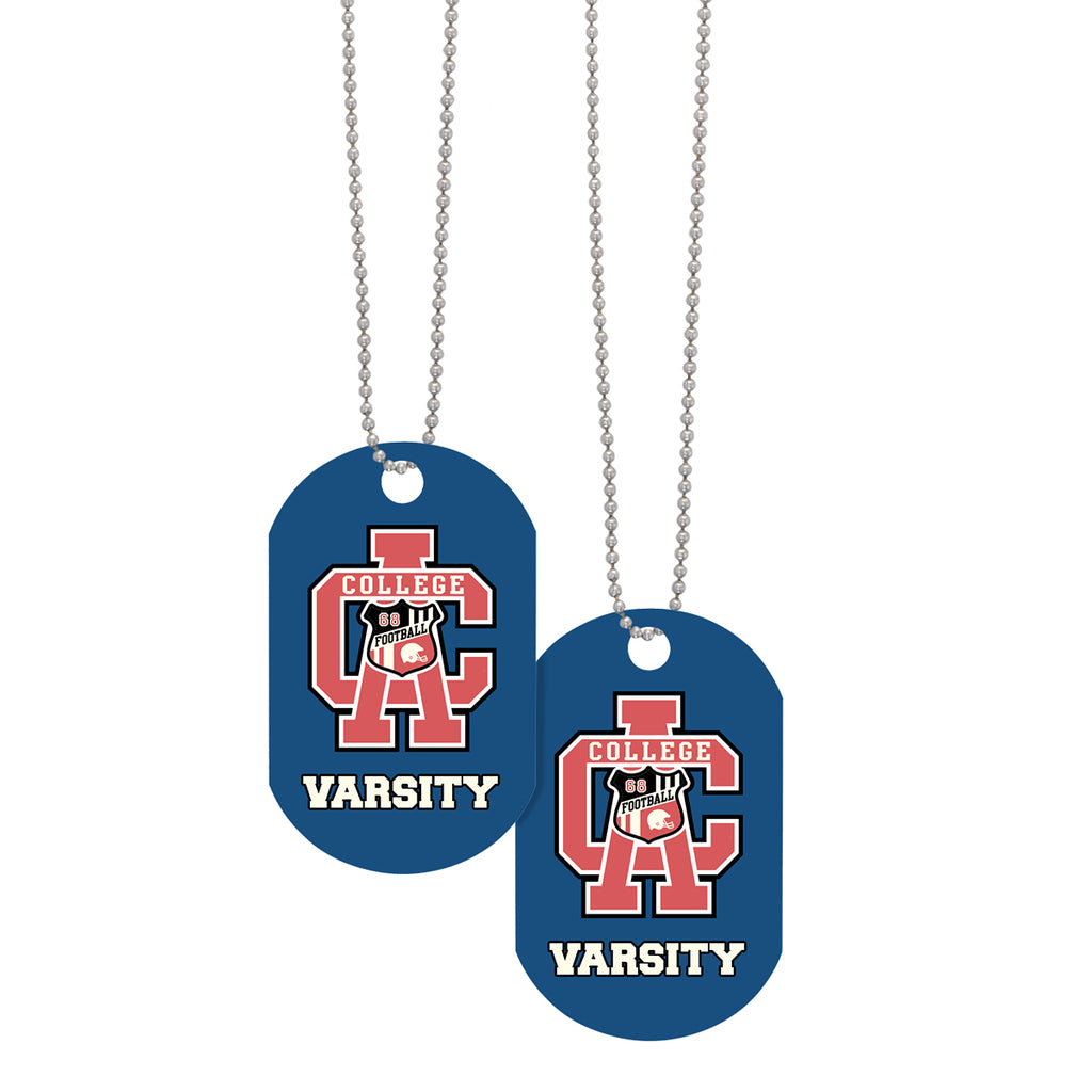 Acrylic Dog Tag on a Chain - White - 4CP