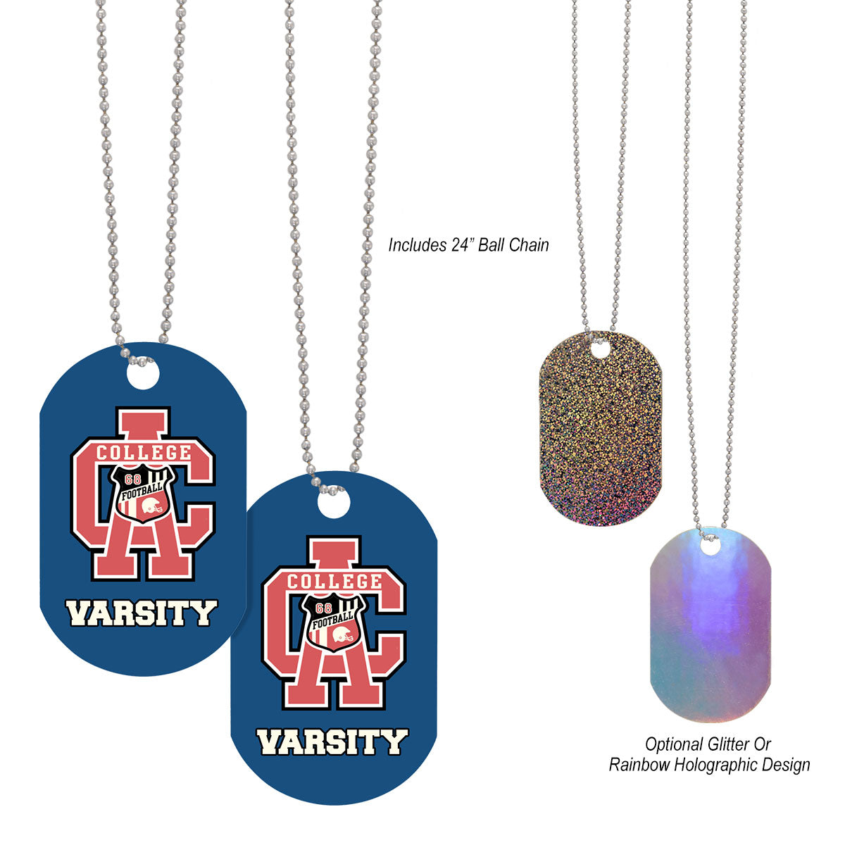 Acrylic Dog Tag on a Chain