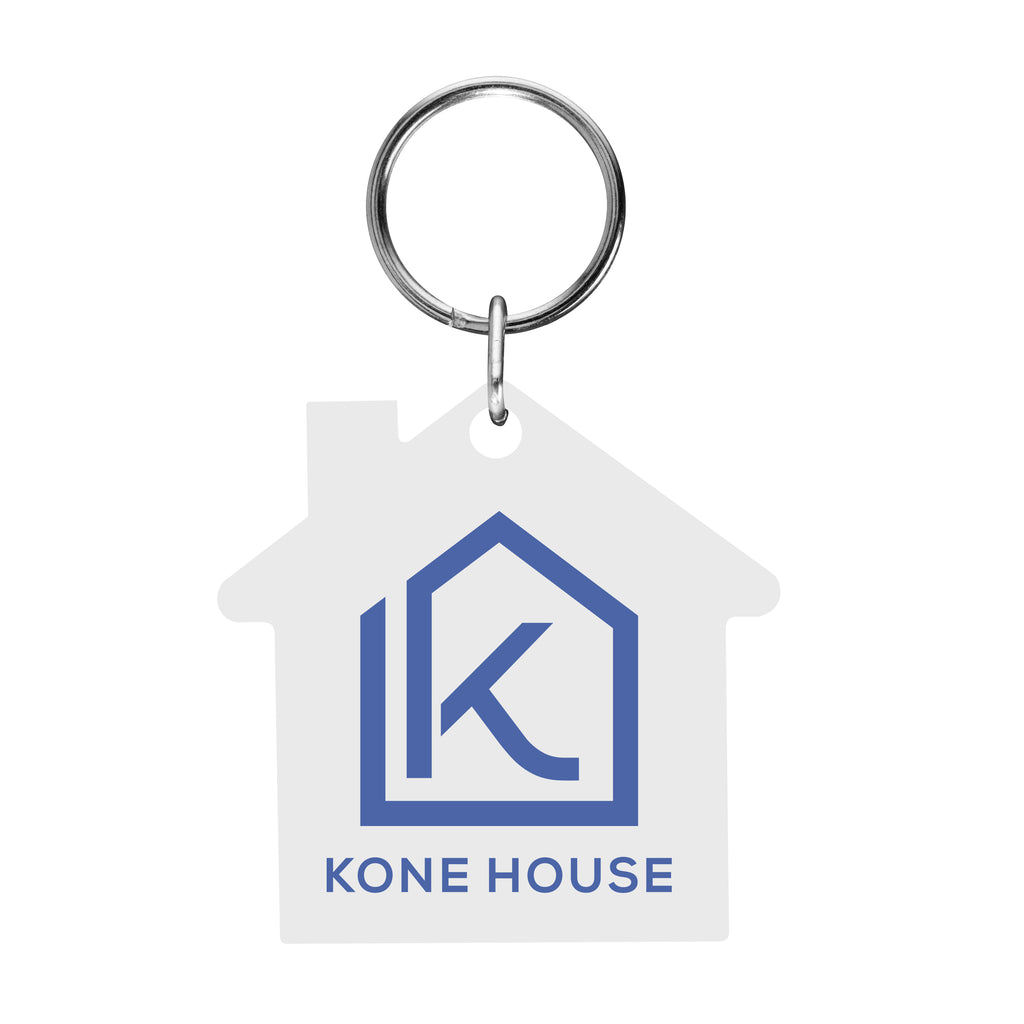 Acrylic Key Tag, House Shape - White - Full Color