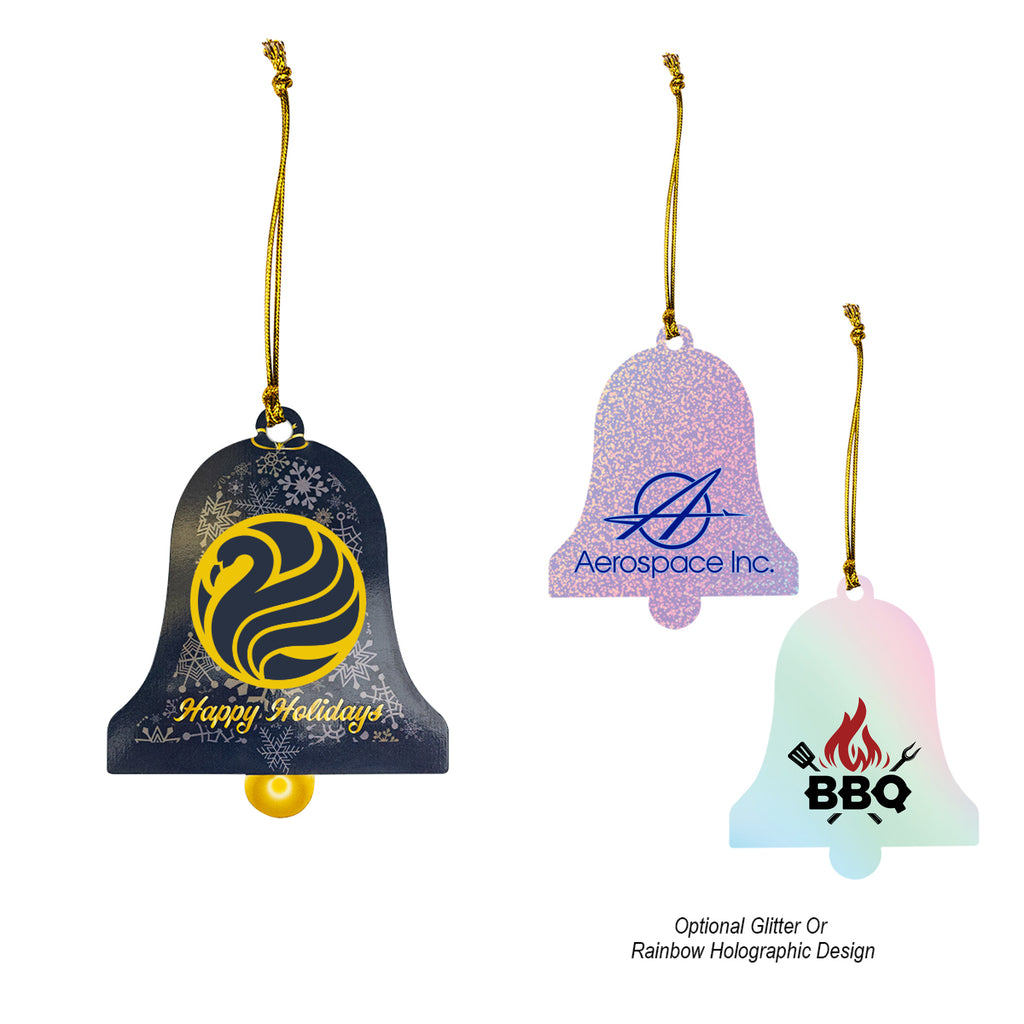 Acrylic Ornament, Bell Shape - White