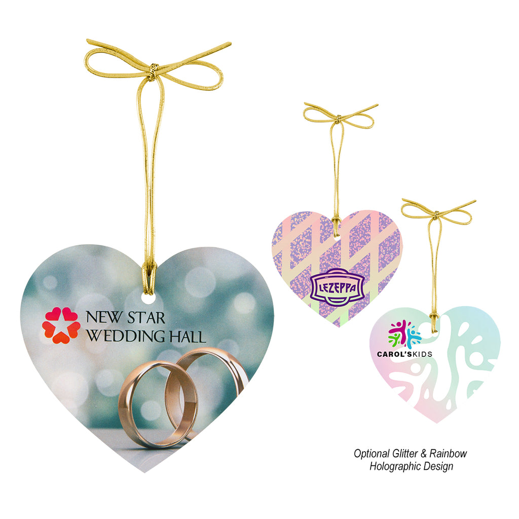 Acrylic Ornament, Heart Shape - White