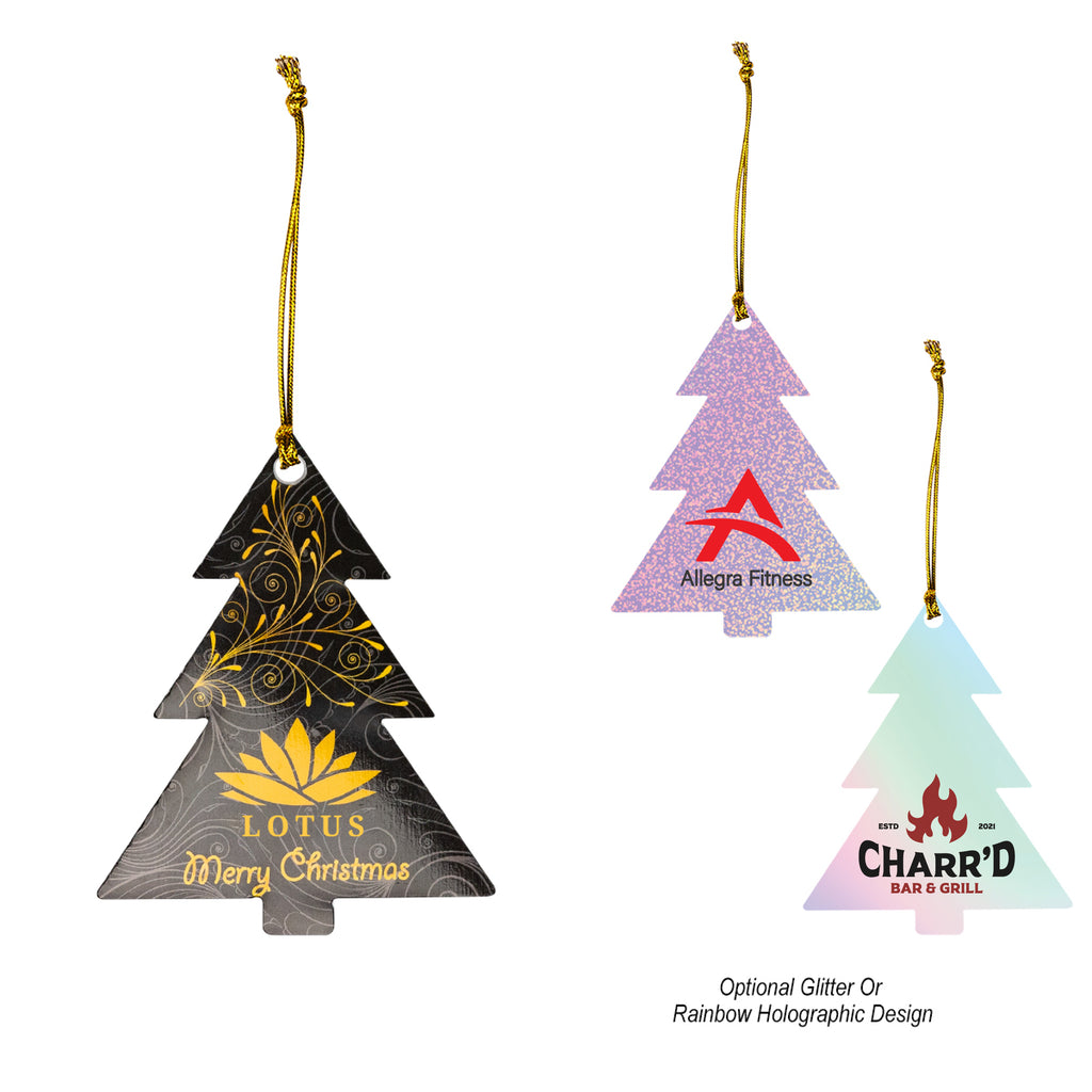 Acrylic Ornament, Tree Shape - White