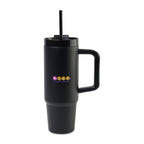 Adrian Travel Tumbler with Handle and Straw, 30 oz Full Color - Black - View 1