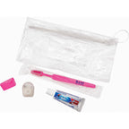 Adult Dental Care Kit with Crest Toothpaste, 5 Pieces - Pink - Left Angle