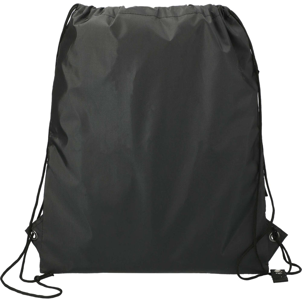 Adventure Drawstring Bag with Insulated Pocket - Black - Back