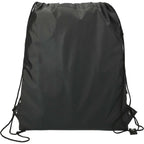 Adventure Drawstring Bag with Insulated Pocket - Black - Back
