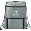 Adventure Drawstring Bag with Insulated Pocket Full Color - Gray - Front