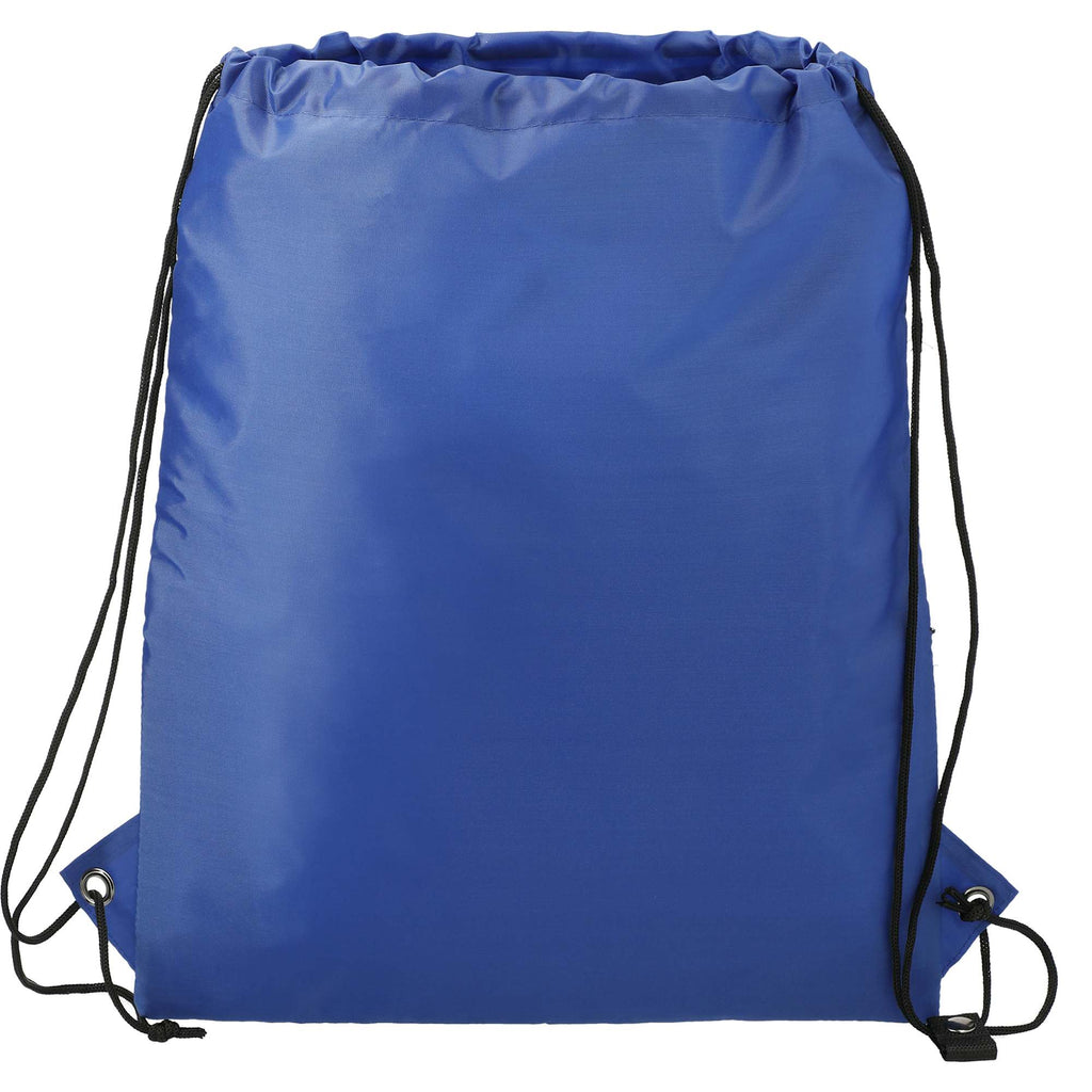 Adventure Drawstring Bag with Insulated Pocket Full Color - Royal - Back