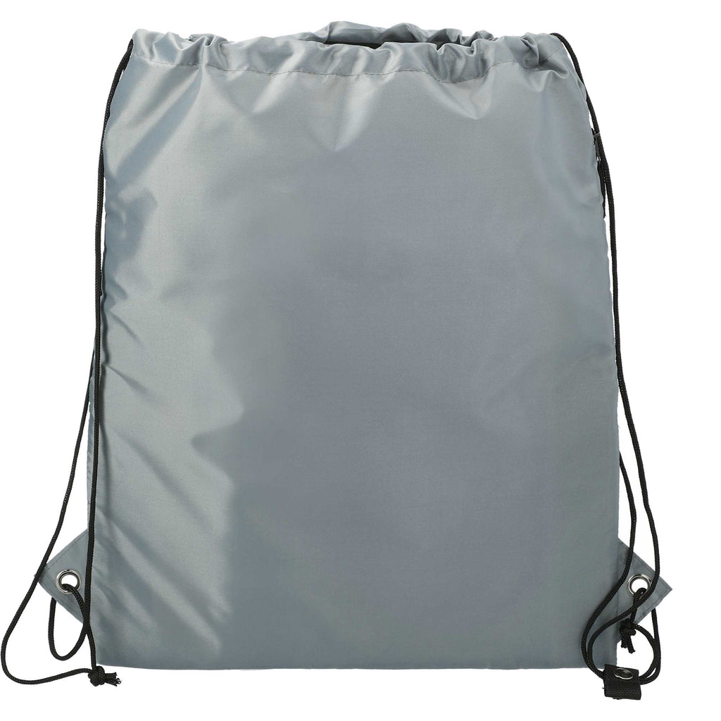 Adventure Drawstring Bag with Insulated Pocket - Gray - Back