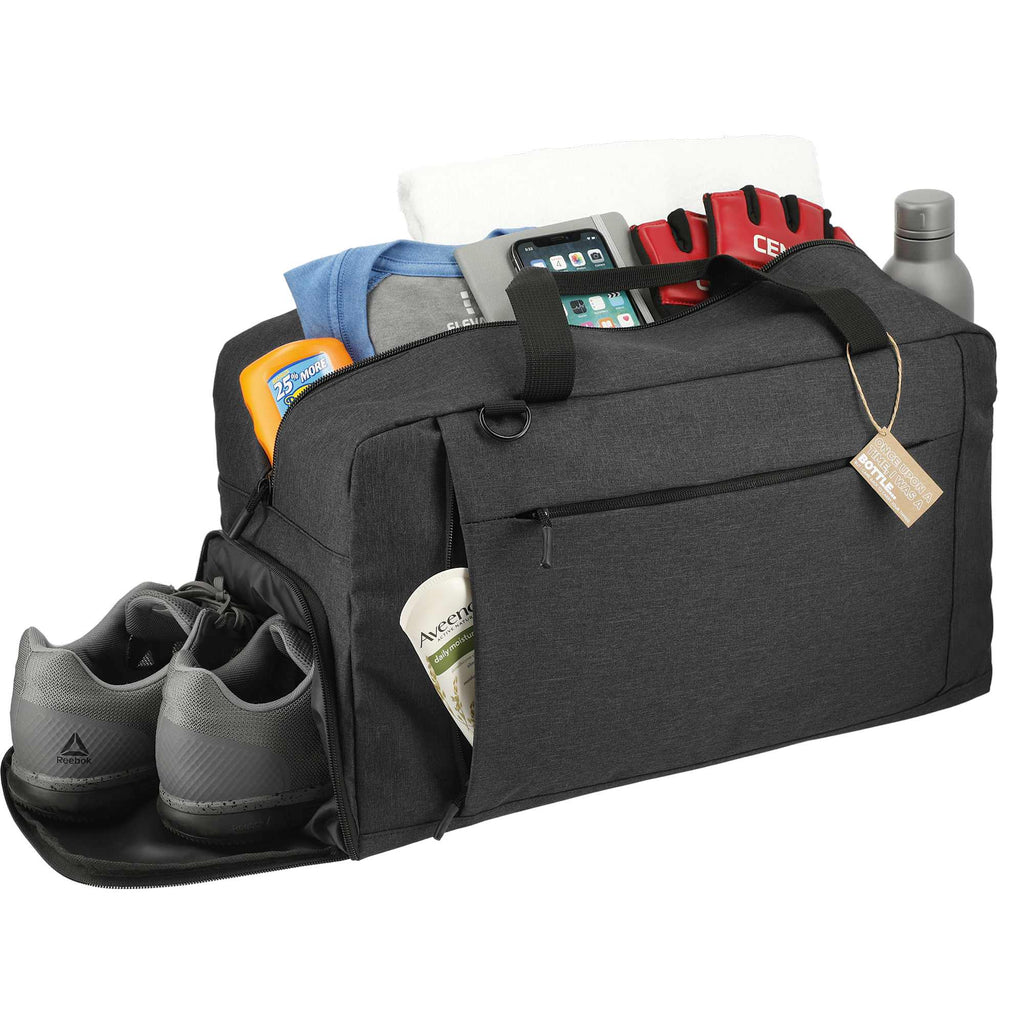 Aft Duffel Bag in Recycled PET, 21 Inches Embroidery - Charcoal - Propped 2