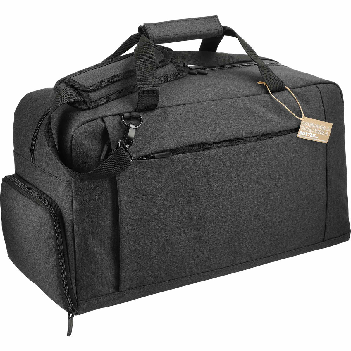 Aft Duffel Bag in Recycled PET, 21 Inches Embroidery - Charcoal - Right Angle 2
