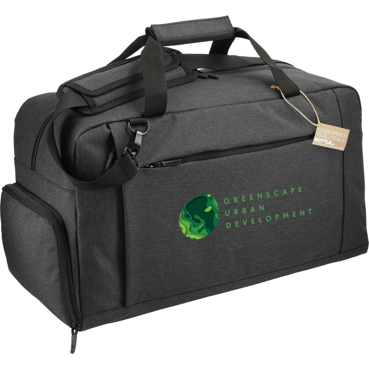 Aft Duffel Bag in Recycled PET, 21 Inches Embroidery - Charcoal - Right Angle