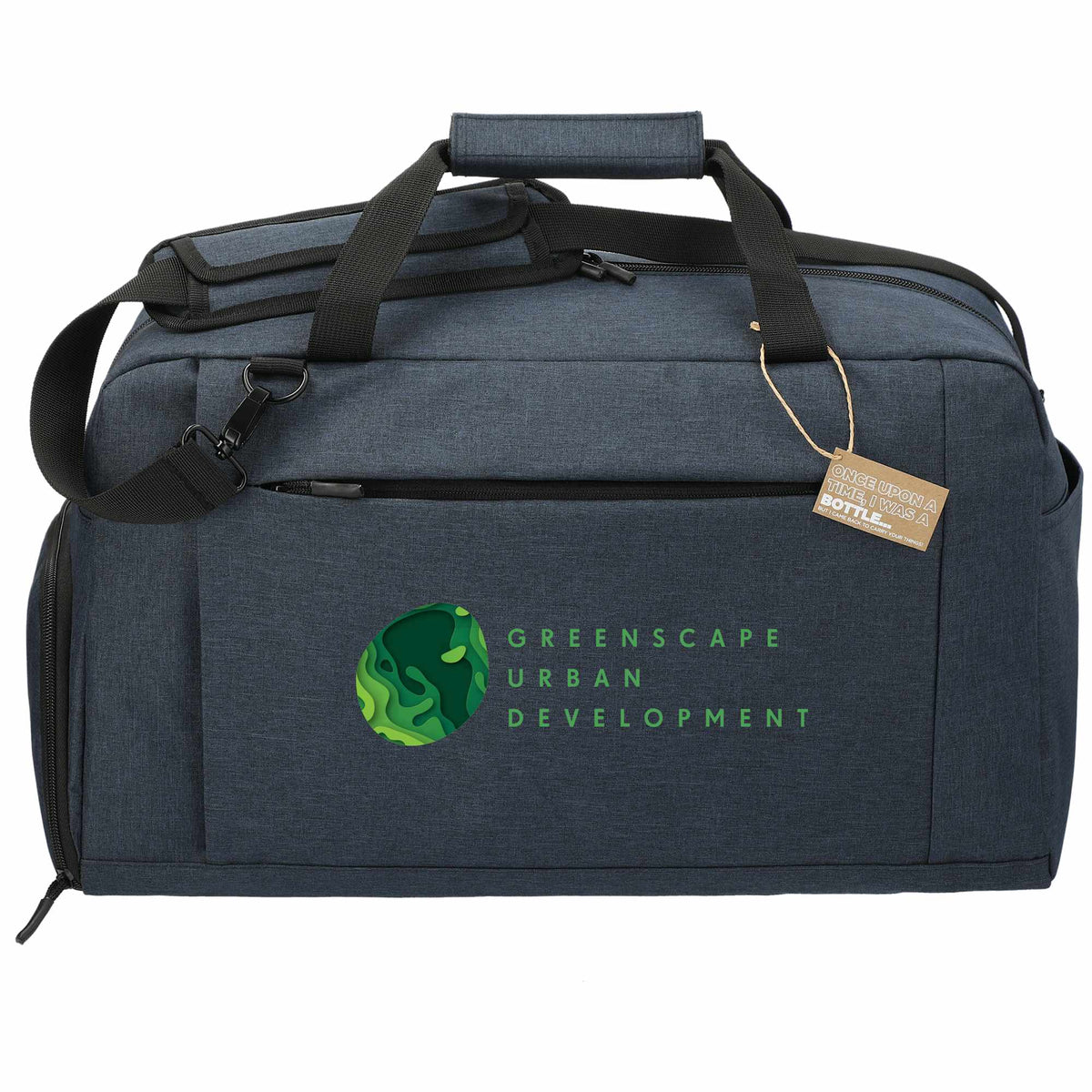 Aft Duffel Bag in Recycled PET, 21 Inches Embroidery - Navy - Front