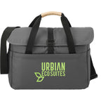 Aft Laptop Messenger Bag in Recycled Polyester, 15 Inches Embroidery - Charcoal - Front