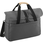 Aft Laptop Messenger Bag in Recycled Polyester, 15 Inches Embroidery - Charcoal - Right Angle 3