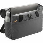 Aft Laptop Messenger Bag in Recycled Polyester, 15 Inches Embroidery - Charcoal - Right Angle 4