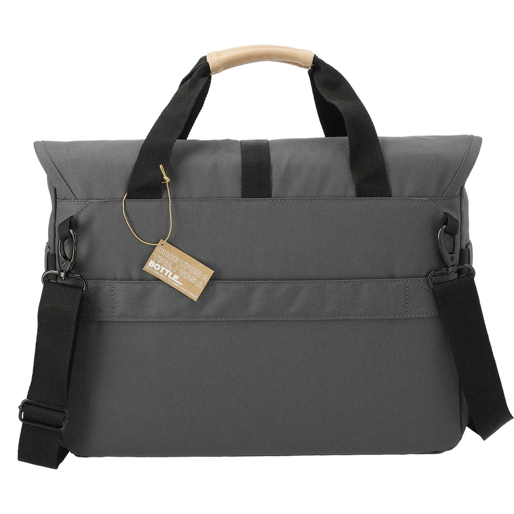 Aft Laptop Messenger Bag in Recycled Polyester, 15 Inches Transfer - Charcoal - Back