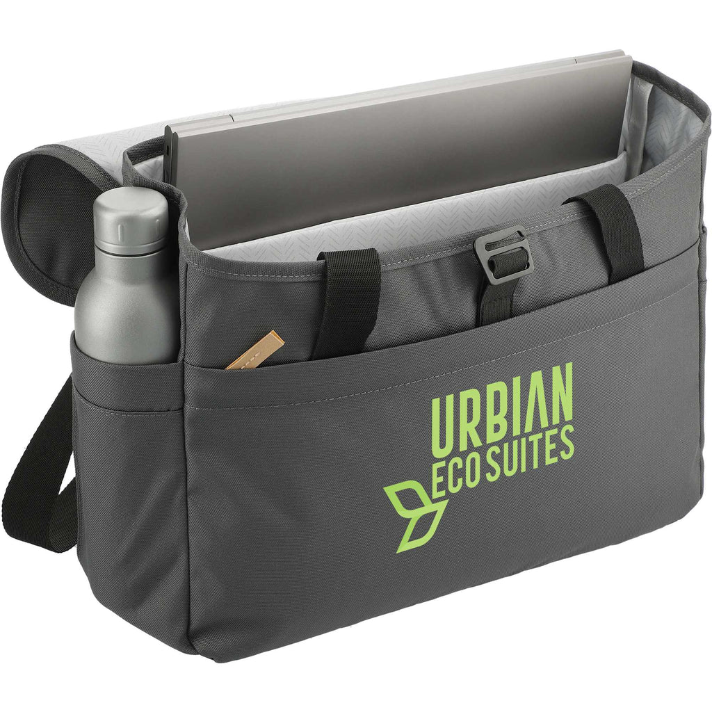 Aft Laptop Messenger Bag in Recycled Polyester, 15 Inches Transfer - Charcoal - Right Angle 2