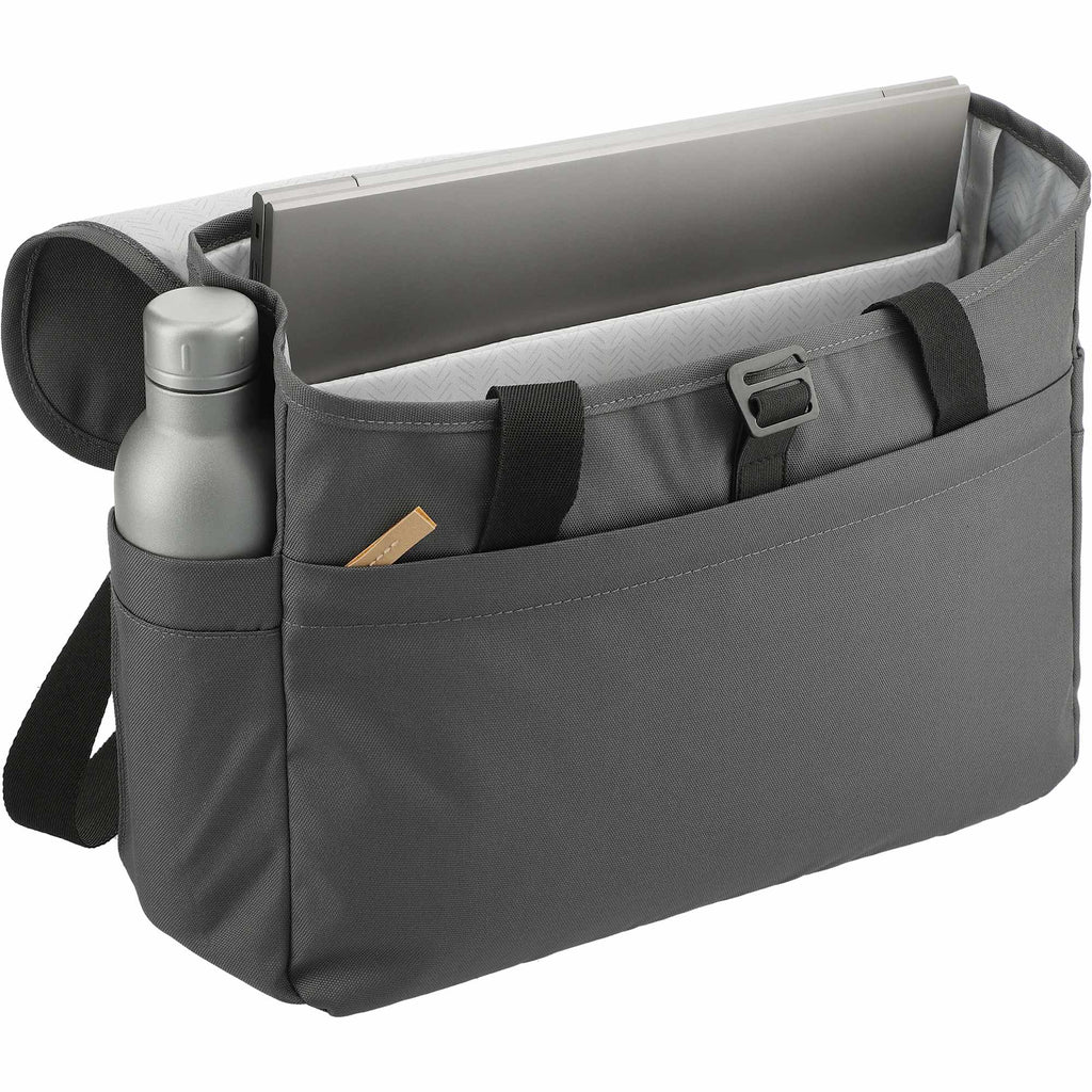 Aft Laptop Messenger Bag in Recycled Polyester, 15 Inches Transfer - Charcoal - Right Angle 4