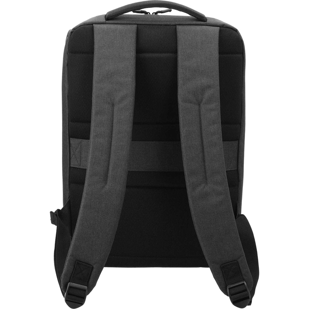 Aft Recycled Computer Backpack, Fits 15.6 Inch Laptops Embroidery - Charcoal - Back