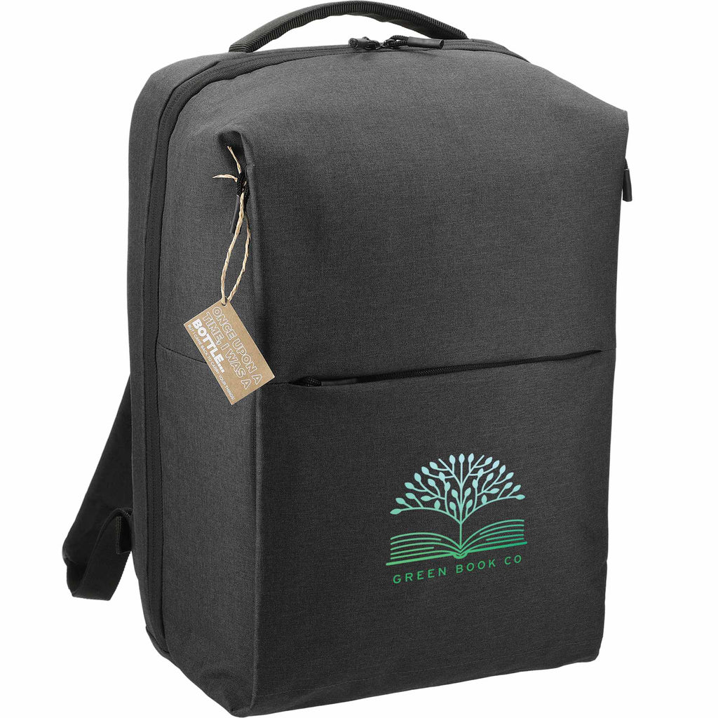Aft Recycled Computer Backpack, Fits 15.6 Inch Laptops Embroidery - Charcoal - Right Angle