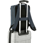 Aft Recycled Computer Backpack, Fits 15.6 Inch Laptops Embroidery - Navy - Luggage