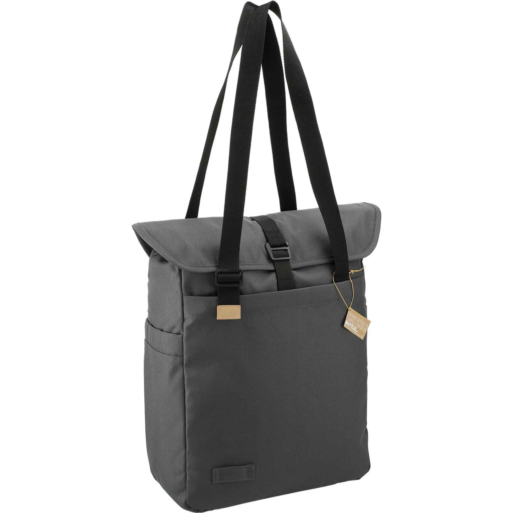 Aft Recycled Laptop Tote with Tablet Sleeve Embroidery - Gray - Right Angle 4