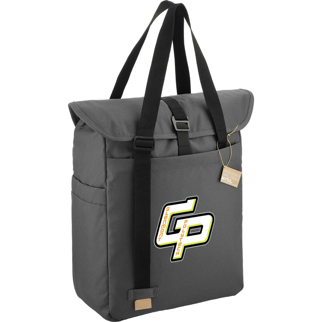 Aft Recycled Laptop Tote with Tablet Sleeve Embroidery - Gray - Right Angle