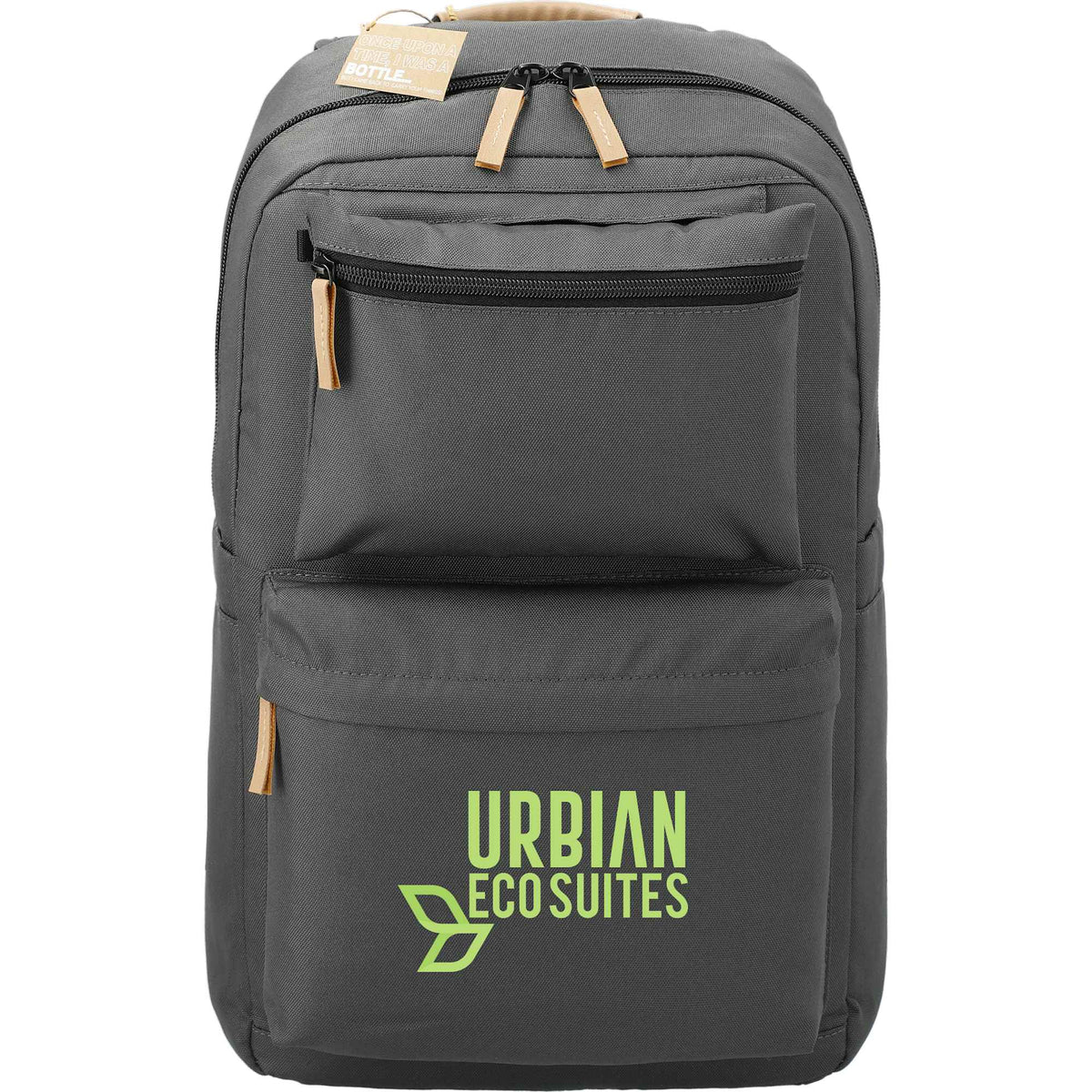 Aft Recycled Modular Backpack with Detachable Sling, 15 Inch Embroidery - Charcoal - Front
