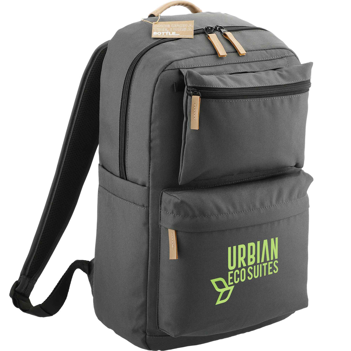 Aft Recycled Modular Backpack with Detachable Sling, 15 Inch Embroidery - Charcoal - Right Angle